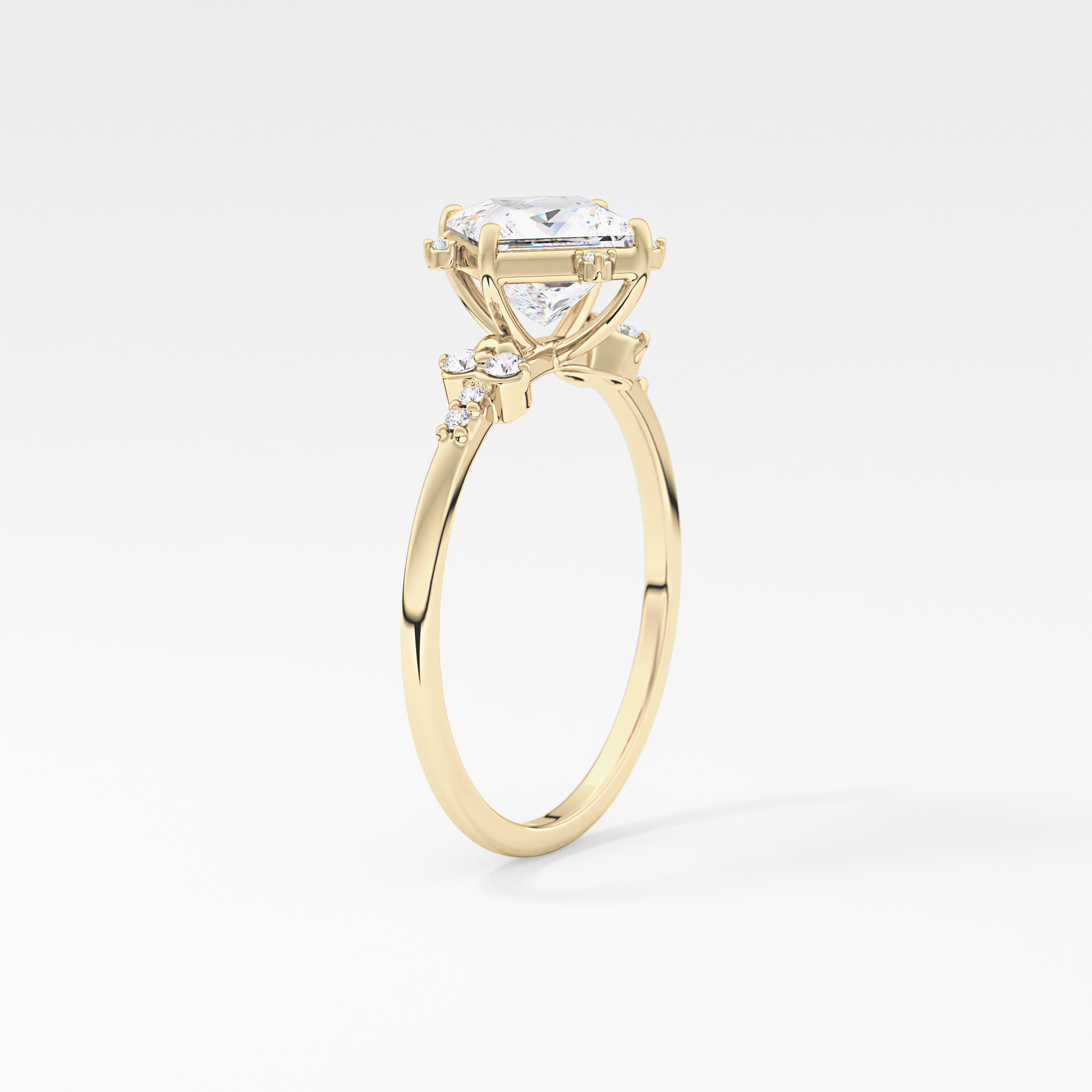 Emerald Solitaire Lab Grown Diamond Engagement Ring