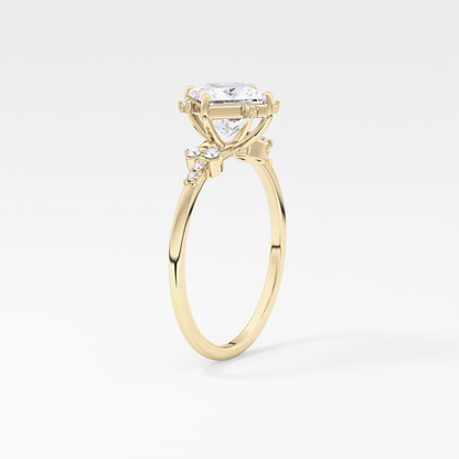 Emerald Solitaire Lab Grown Diamond Engagement Ring