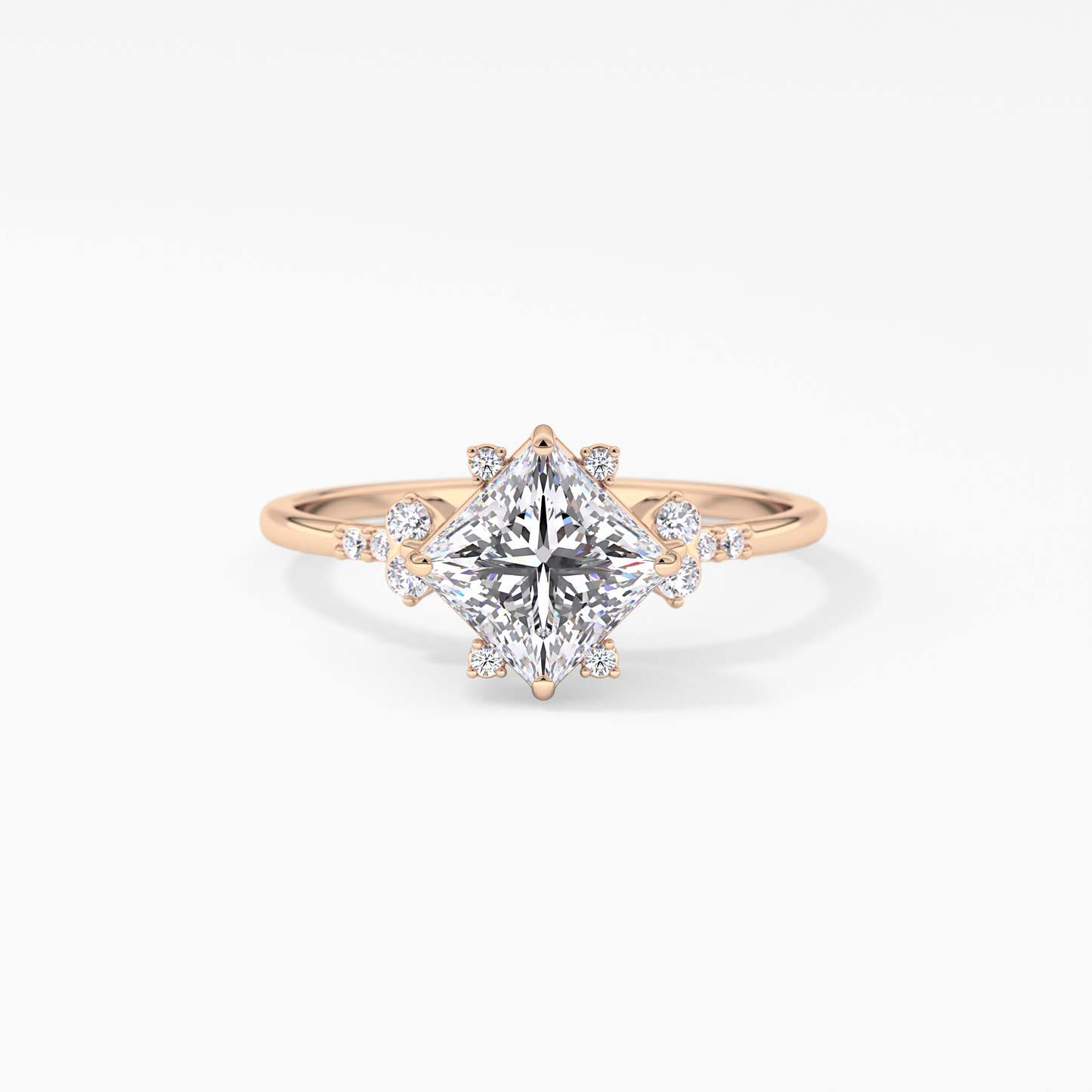 Emerald Solitaire Lab Grown Diamond Engagement Ring