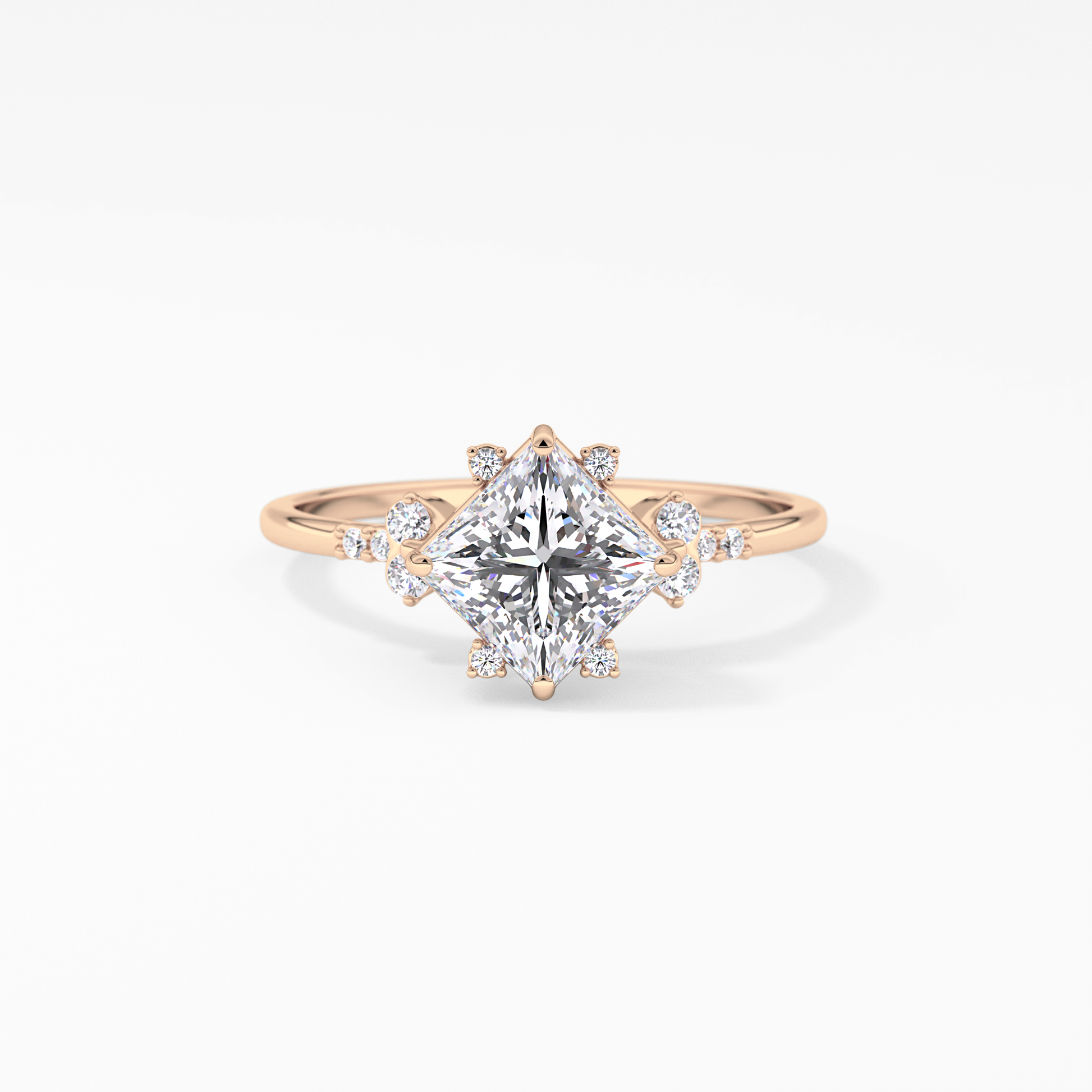 Emerald Solitaire Lab Grown Diamond Engagement Ring