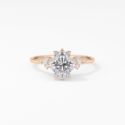 Emerald Solitaire Lab Grown Diamond Engagement Ring