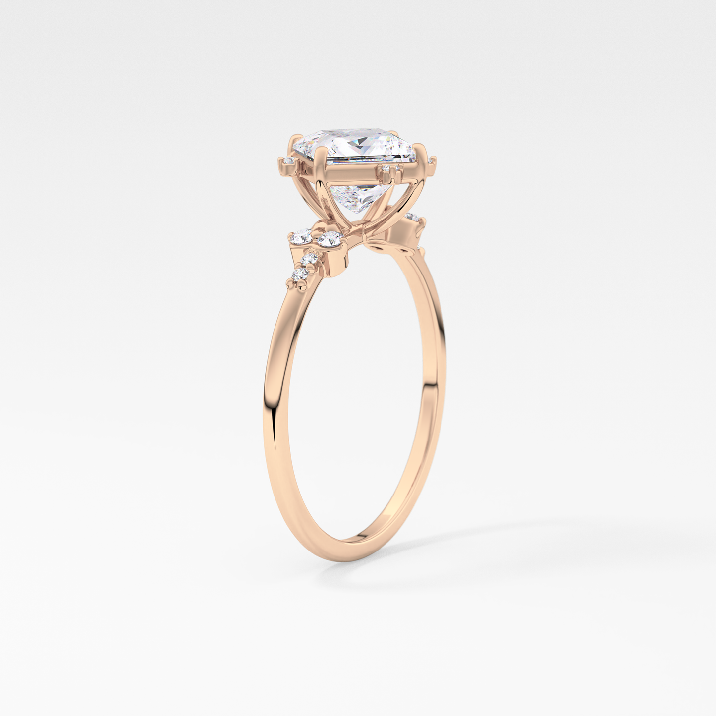 Emerald Solitaire Lab Grown Diamond Engagement Ring