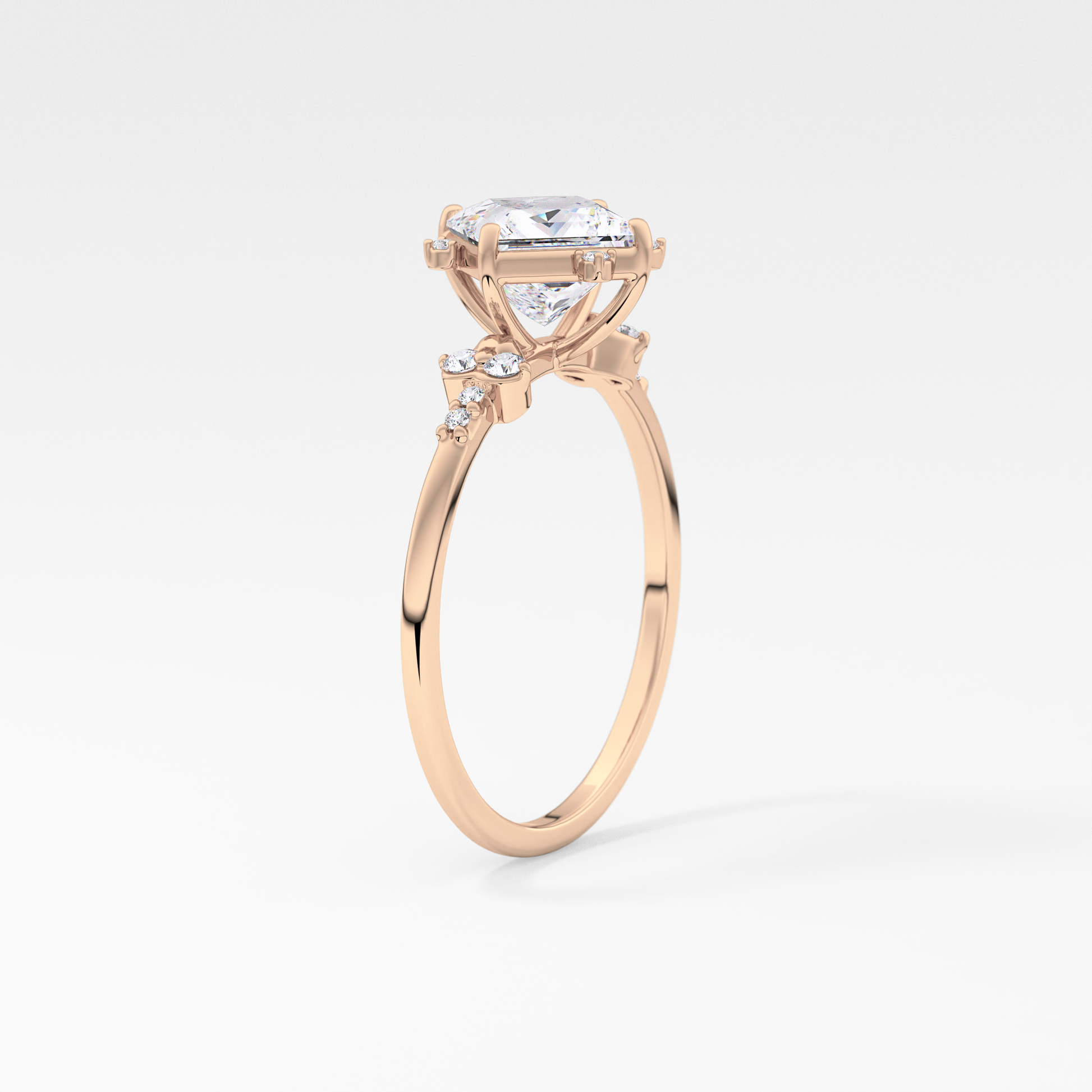 Emerald Solitaire Lab Grown Diamond Engagement Ring