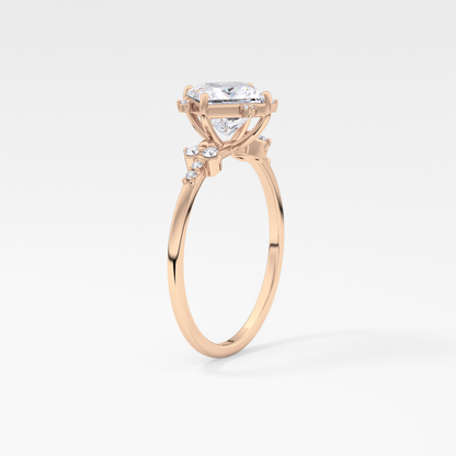 Emerald Solitaire Lab Grown Diamond Engagement Ring