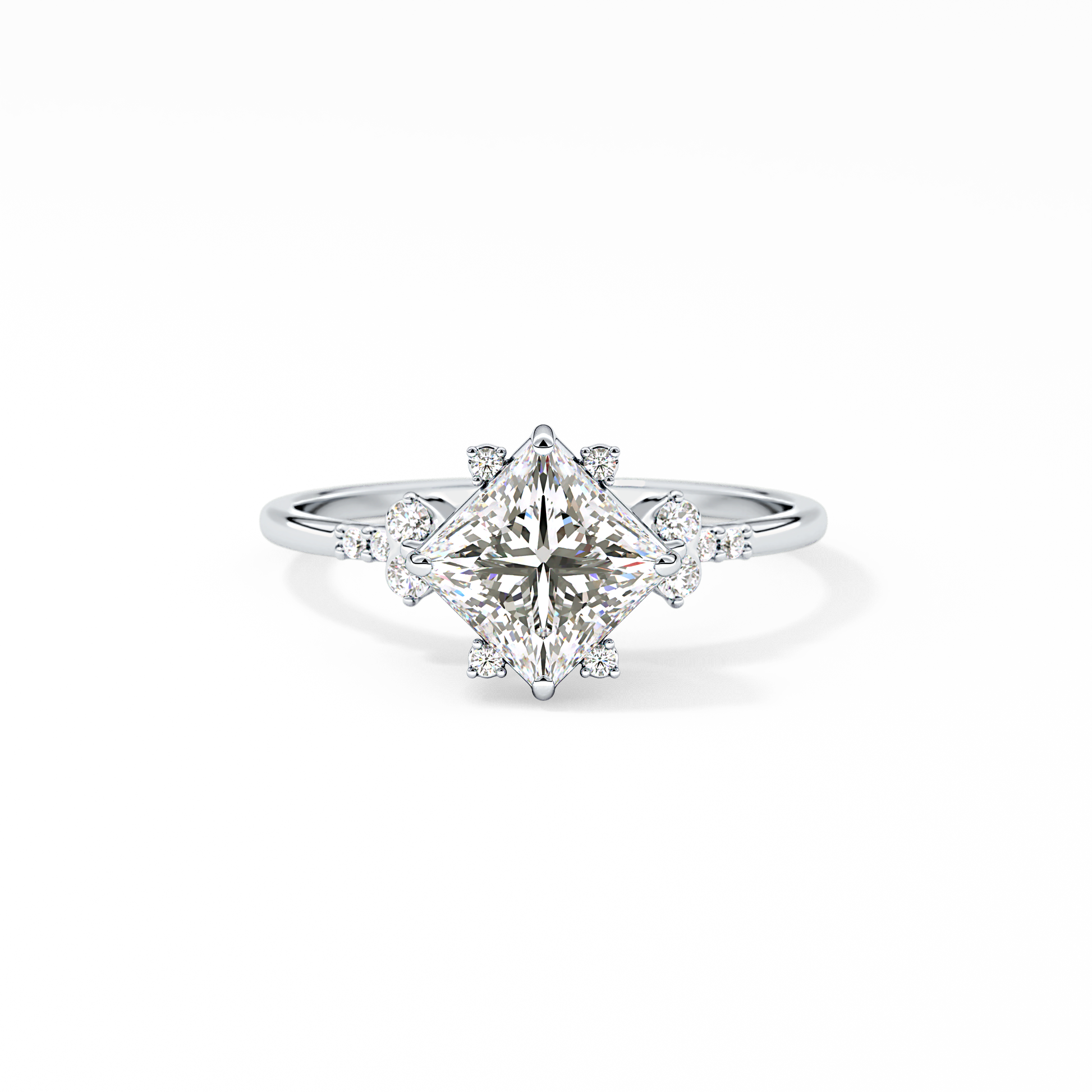 Emerald Solitaire Lab Grown Diamond Engagement Ring
