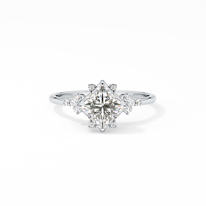 Emerald Solitaire Lab Grown Diamond Engagement Ring