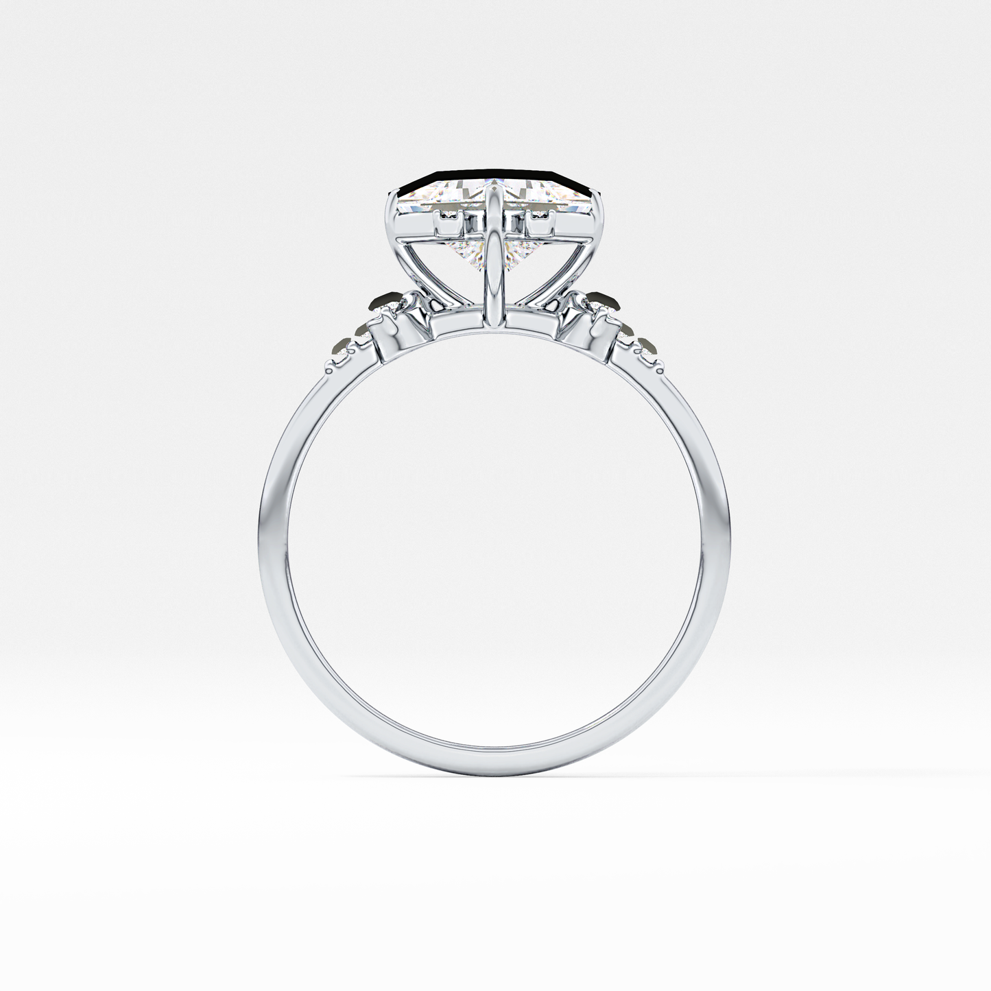 Emerald Solitaire Lab Grown Diamond Engagement Ring