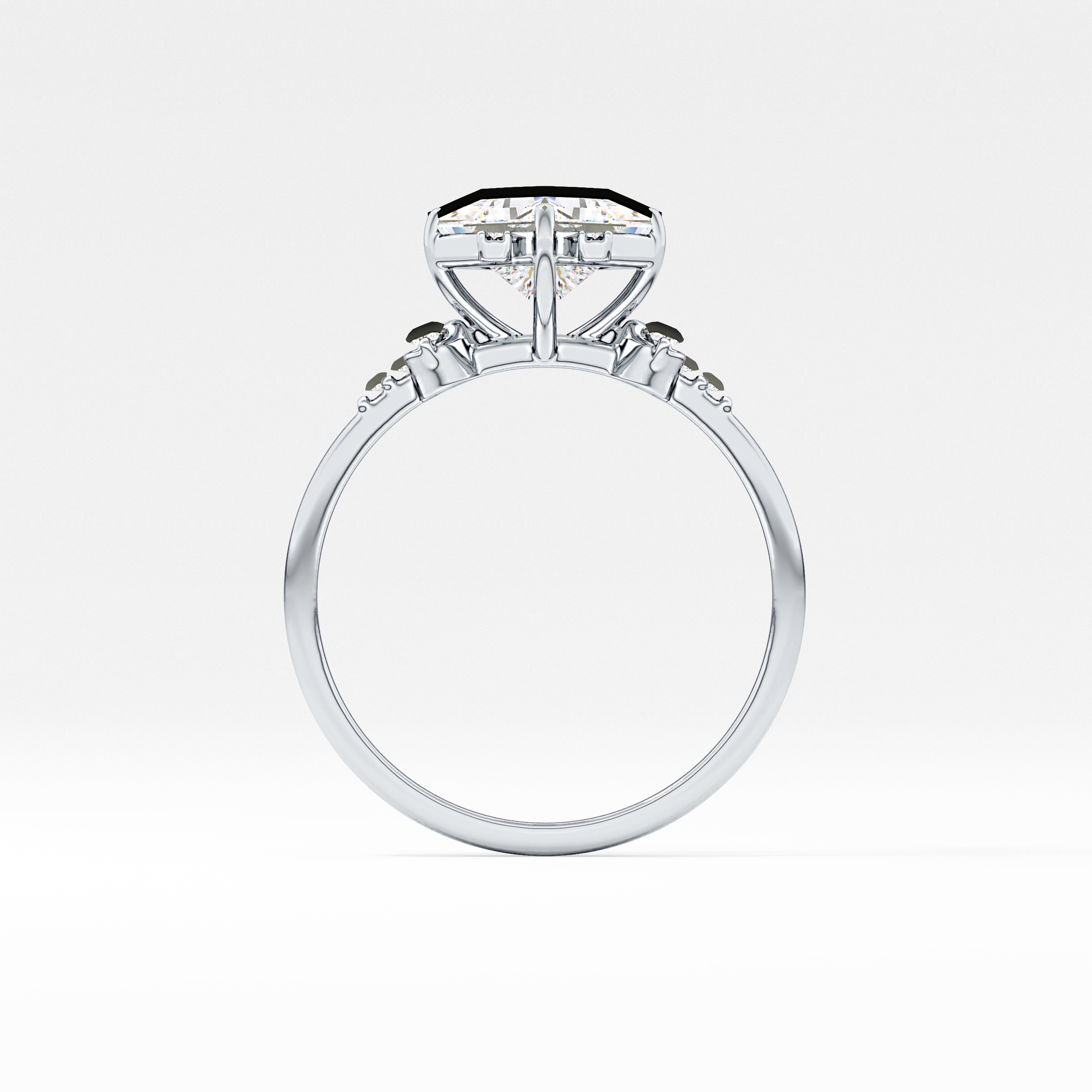 Emerald Solitaire Lab Grown Diamond Engagement Ring