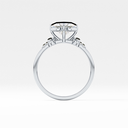 Emerald Solitaire Lab Grown Diamond Engagement Ring