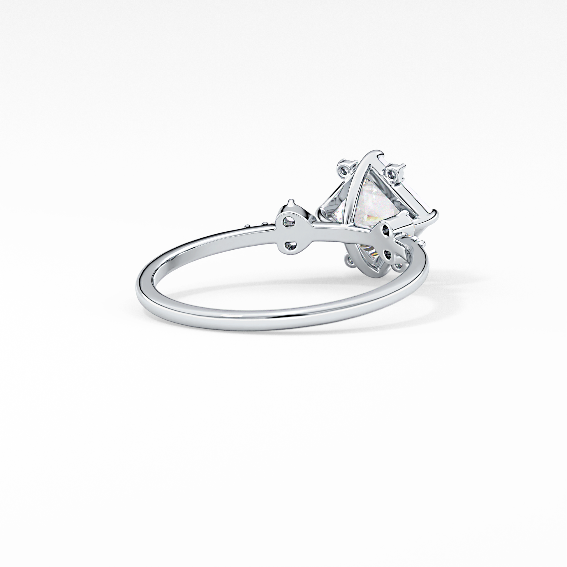 Emerald Solitaire Lab Grown Diamond Engagement Ring