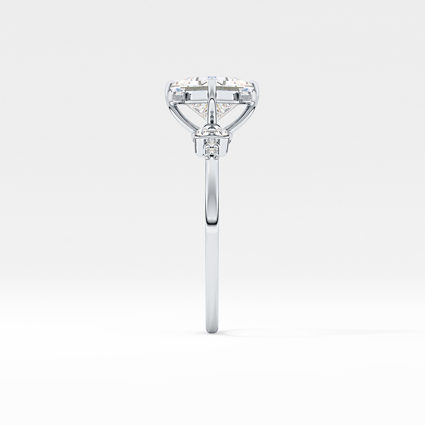 Emerald Solitaire Lab Grown Diamond Engagement Ring