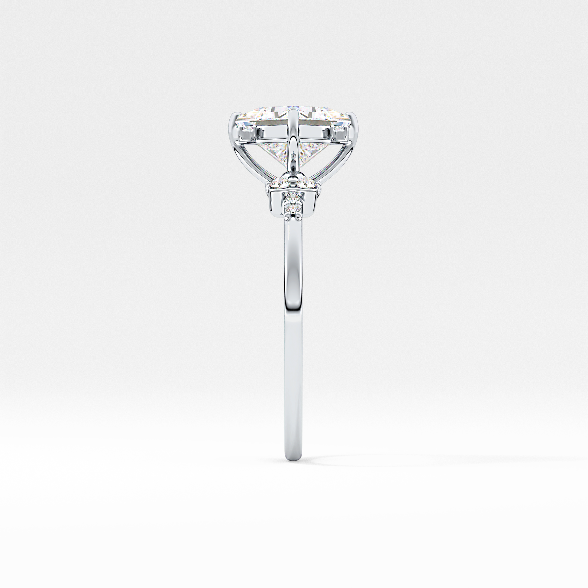 Emerald Solitaire Lab Grown Diamond Engagement Ring