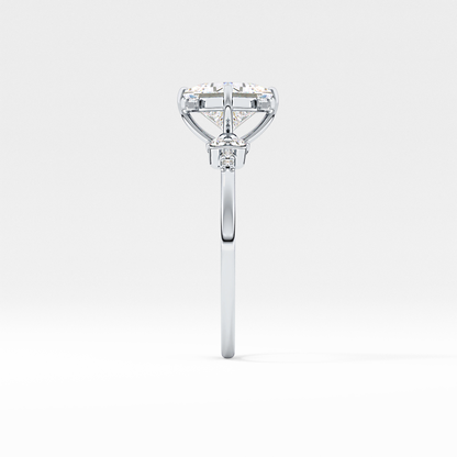 Emerald Solitaire Lab Grown Diamond Engagement Ring