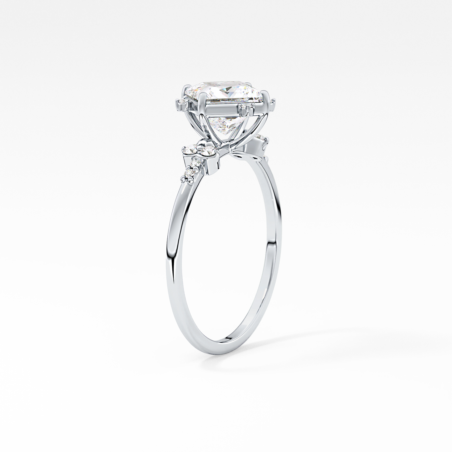 Emerald Solitaire Lab Grown Diamond Engagement Ring
