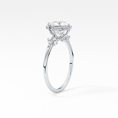 Emerald Solitaire Lab Grown Diamond Engagement Ring