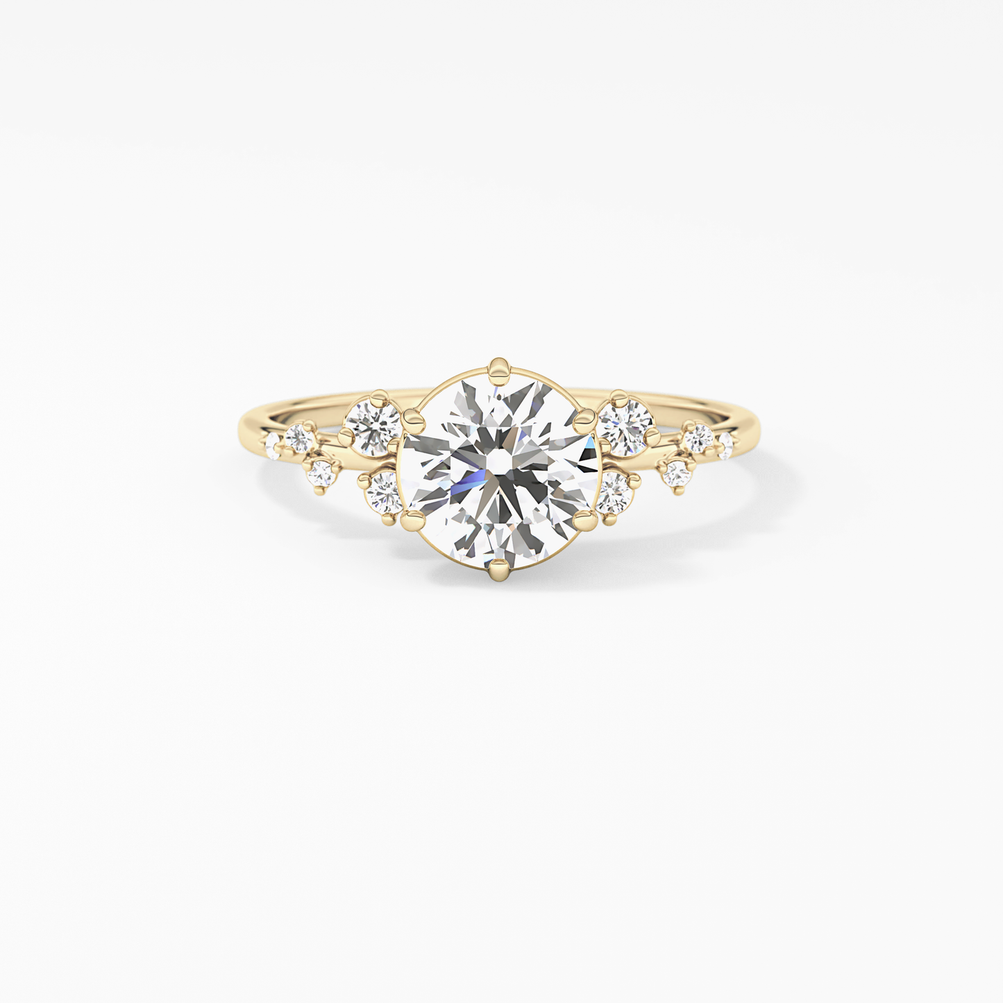 Emerald Solitaire Lab Grown Diamond Engagement Ring