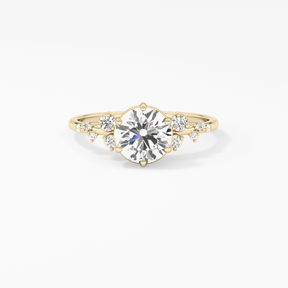 Emerald Solitaire Lab Grown Diamond Engagement Ring
