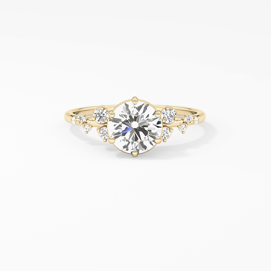 Emerald Solitaire Lab Grown Diamond Engagement Ring