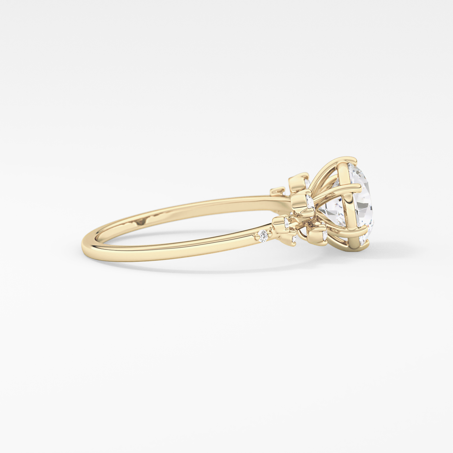 Emerald Solitaire Lab Grown Diamond Engagement Ring