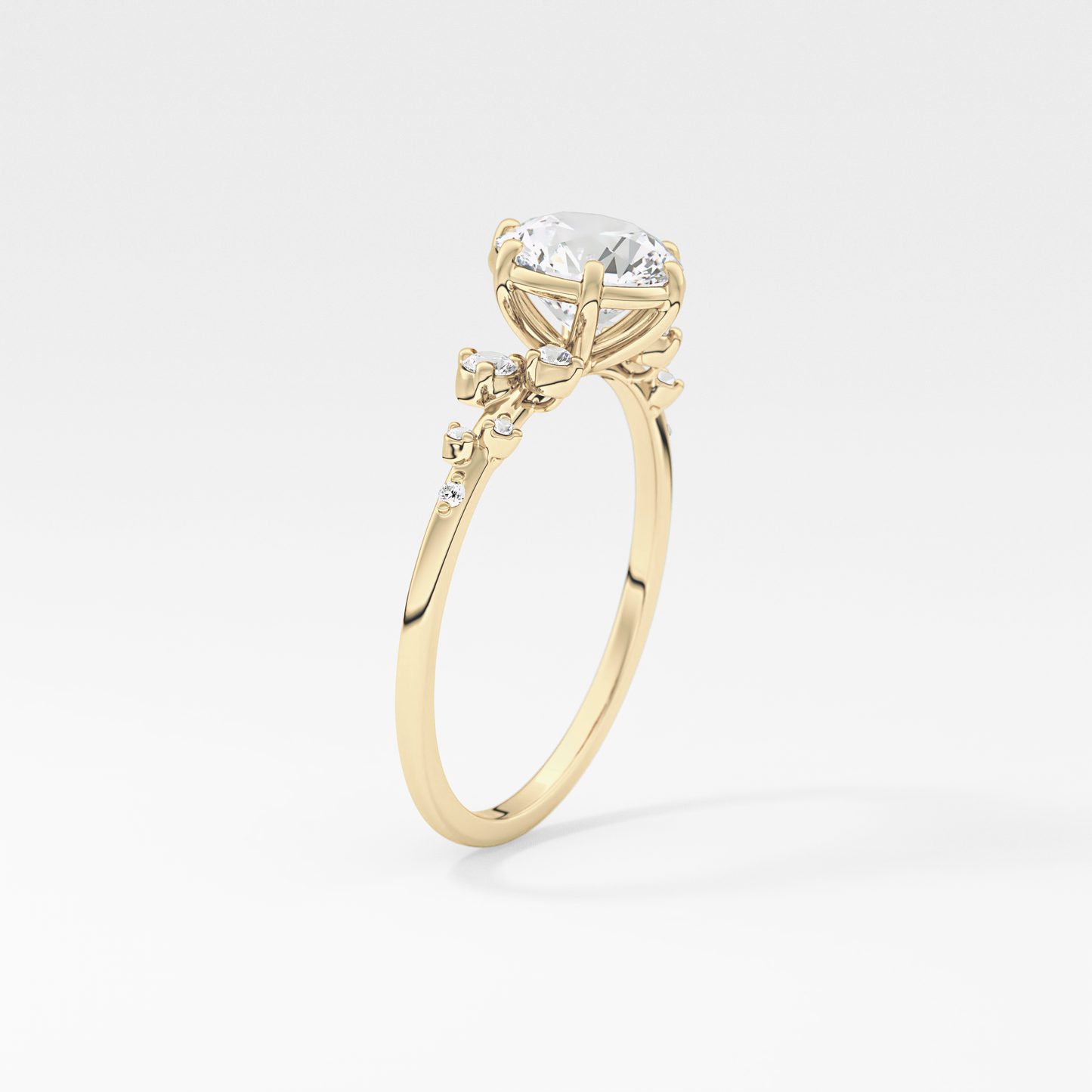 Emerald Solitaire Lab Grown Diamond Engagement Ring