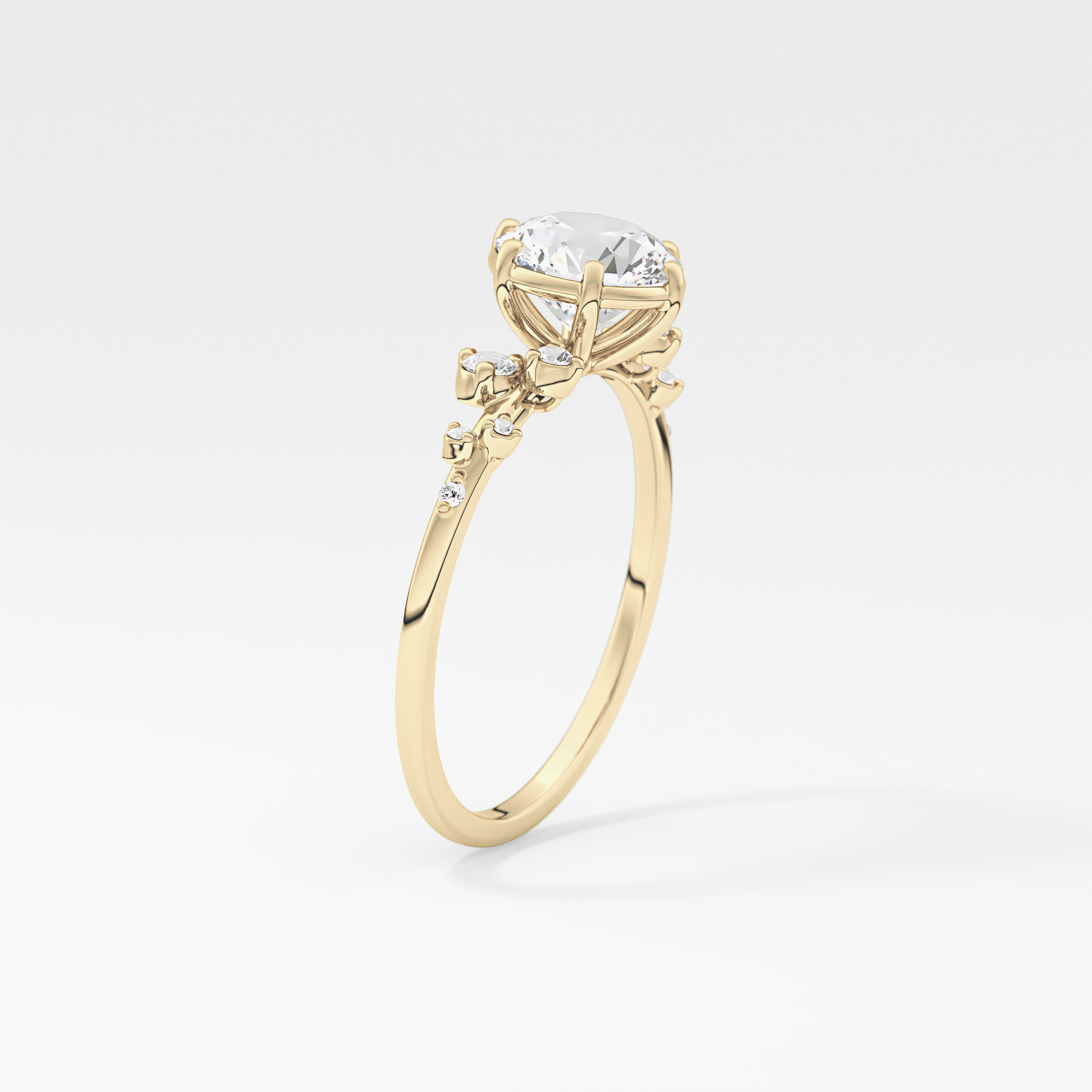 Emerald Solitaire Lab Grown Diamond Engagement Ring