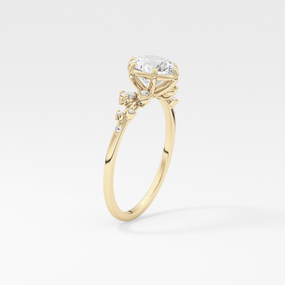 Emerald Solitaire Lab Grown Diamond Engagement Ring