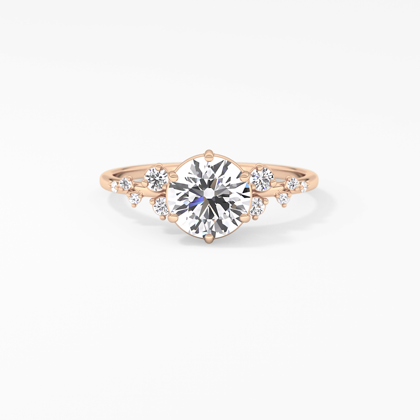 Emerald Solitaire Lab Grown Diamond Engagement Ring