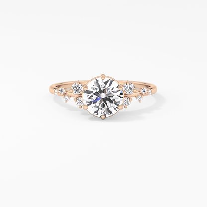 Emerald Solitaire Lab Grown Diamond Engagement Ring