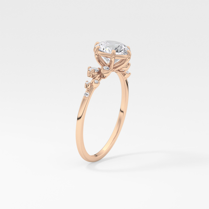 Emerald Solitaire Lab Grown Diamond Engagement Ring