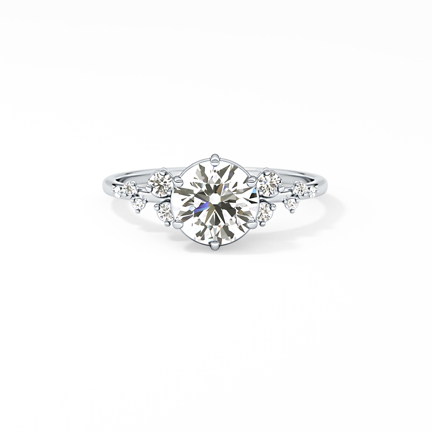 Emerald Solitaire Lab Grown Diamond Engagement Ring