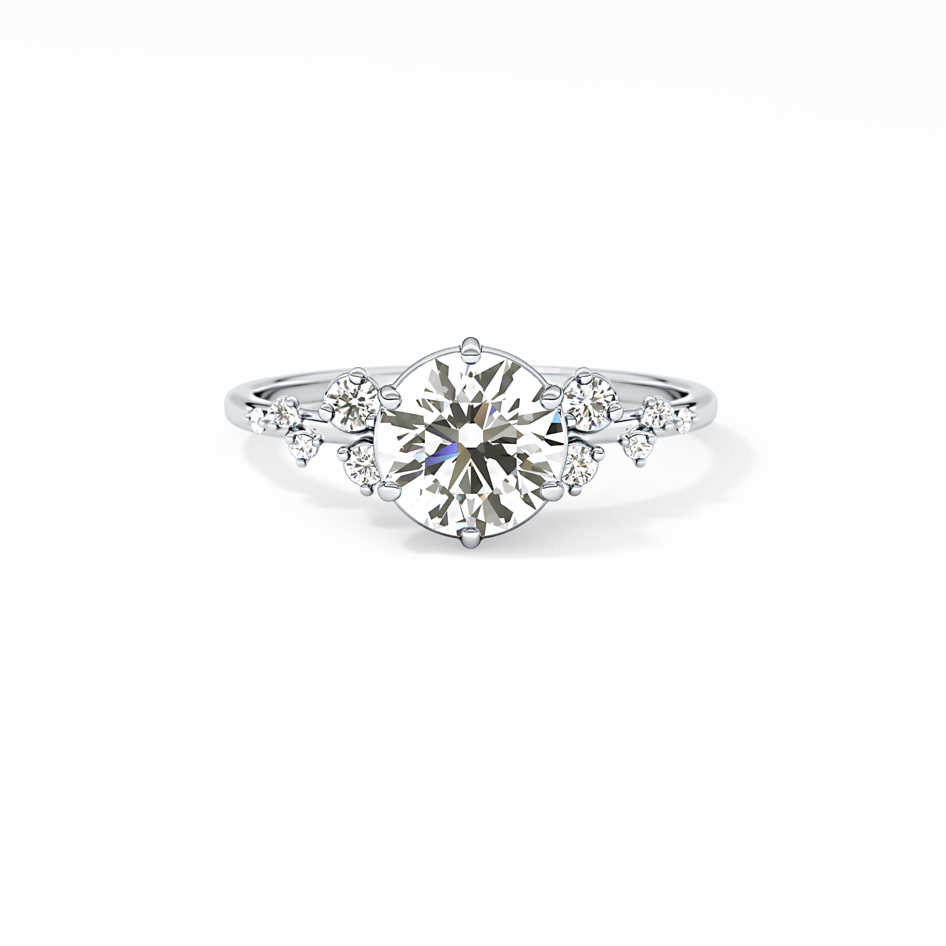 Emerald Solitaire Lab Grown Diamond Engagement Ring