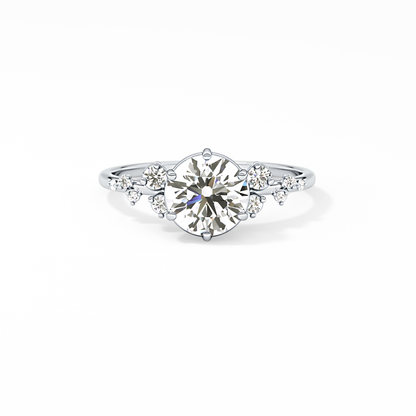 Emerald Solitaire Lab Grown Diamond Engagement Ring