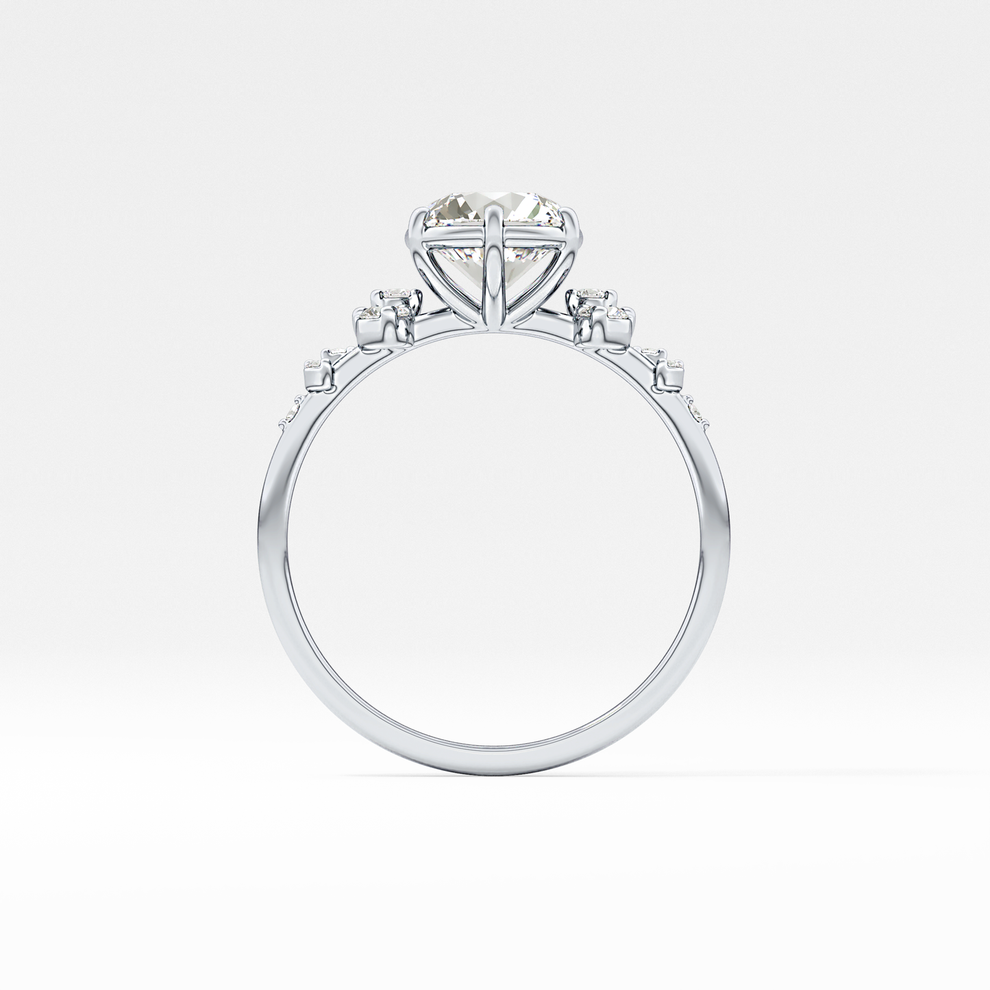 Emerald Solitaire Lab Grown Diamond Engagement Ring