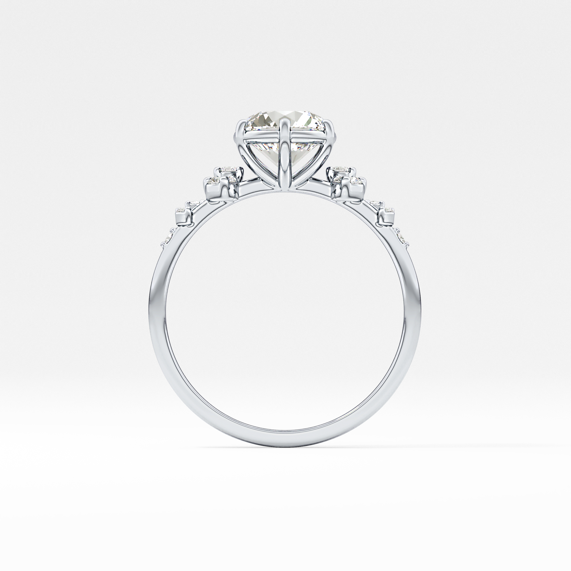 Emerald Solitaire Lab Grown Diamond Engagement Ring