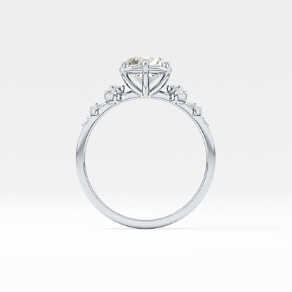 Emerald Solitaire Lab Grown Diamond Engagement Ring