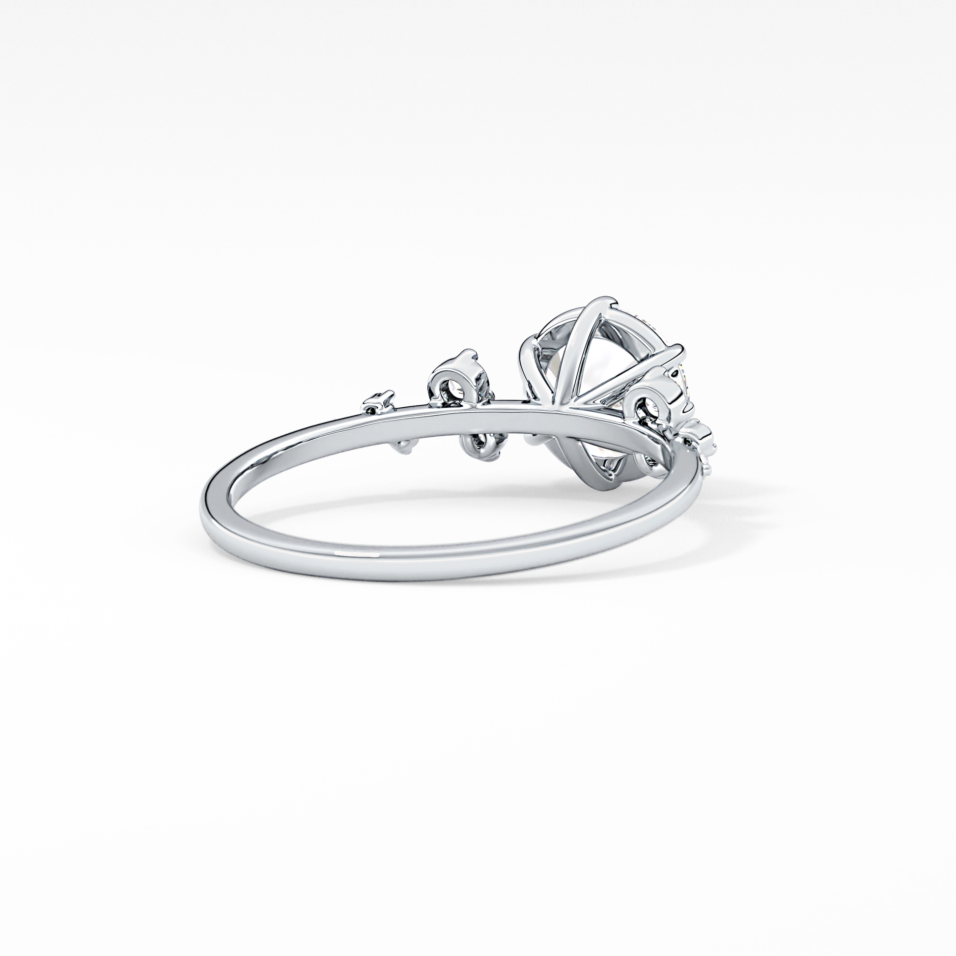 Emerald Solitaire Lab Grown Diamond Engagement Ring
