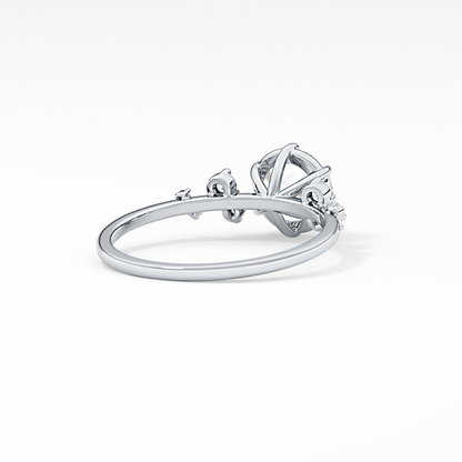 Emerald Solitaire Lab Grown Diamond Engagement Ring