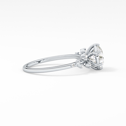Emerald Solitaire Lab Grown Diamond Engagement Ring