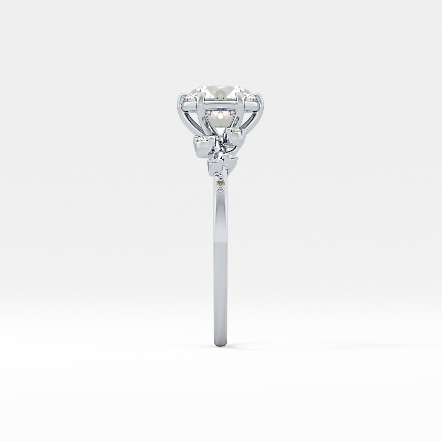 Emerald Solitaire Lab Grown Diamond Engagement Ring