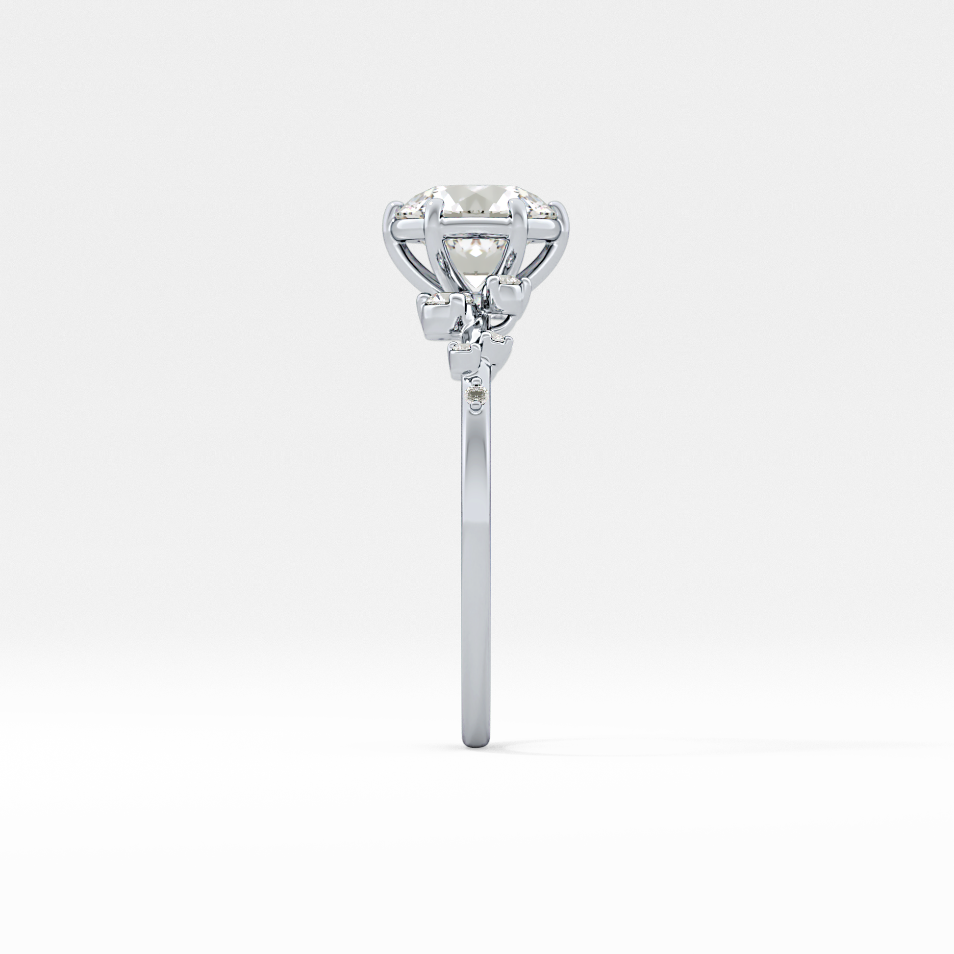 Emerald Solitaire Lab Grown Diamond Engagement Ring