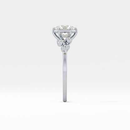 Emerald Solitaire Lab Grown Diamond Engagement Ring