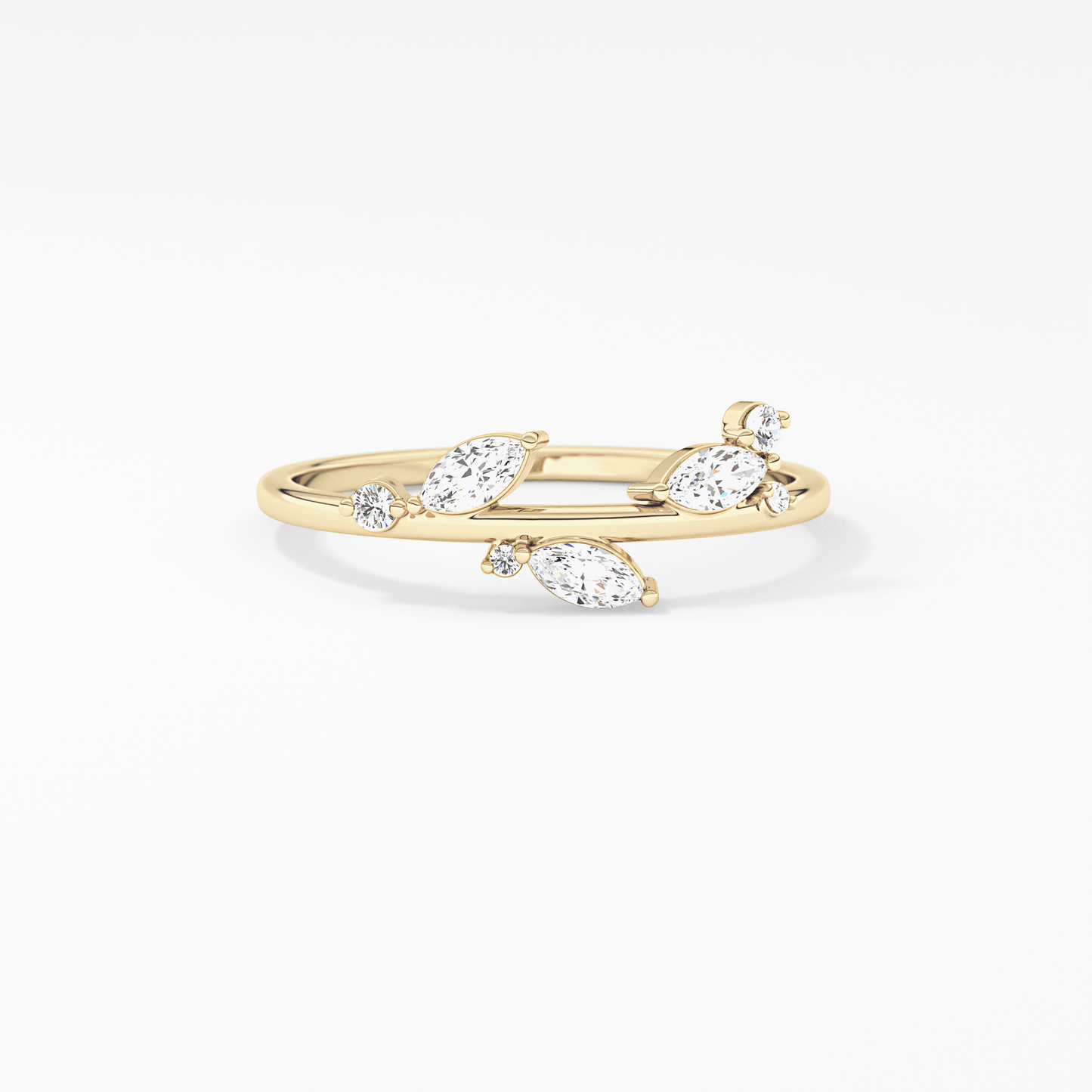 Emerald Solitaire Lab Grown Diamond Engagement Ring