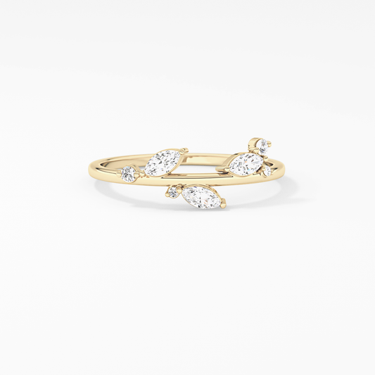 Emerald Solitaire Lab Grown Diamond Engagement Ring