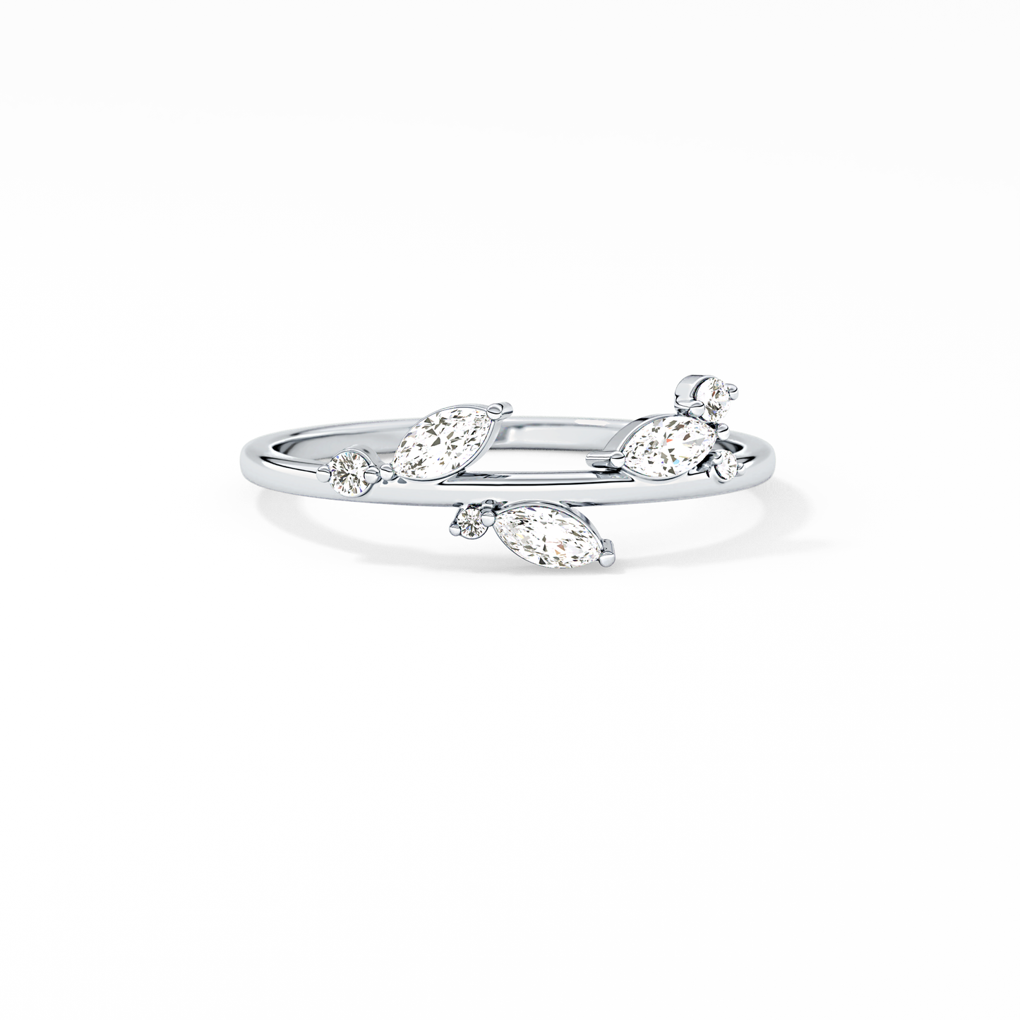 Emerald Solitaire Lab Grown Diamond Engagement Ring