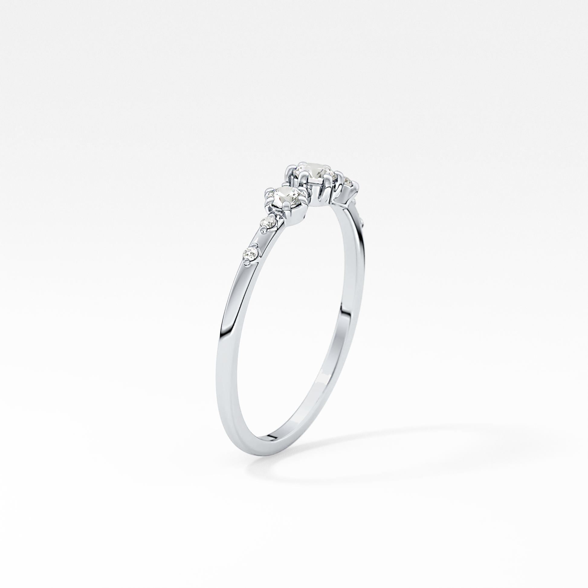 Emerald Solitaire Lab Grown Diamond Engagement Ring