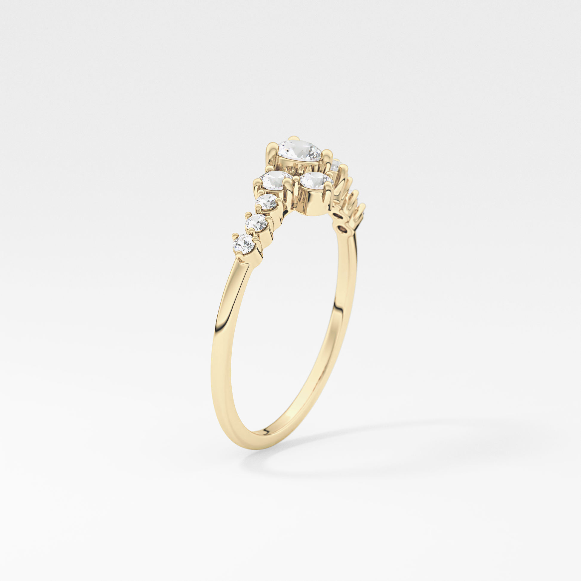 Emerald Solitaire Lab Grown Diamond Engagement Ring