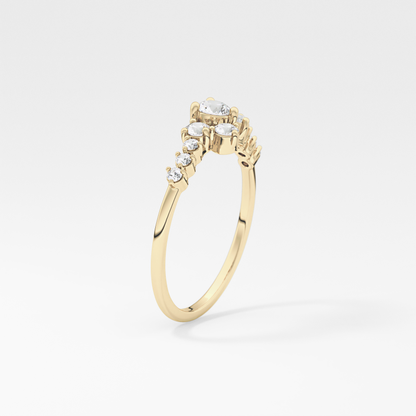 Emerald Solitaire Lab Grown Diamond Engagement Ring