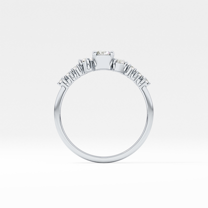 Emerald Solitaire Lab Grown Diamond Engagement Ring