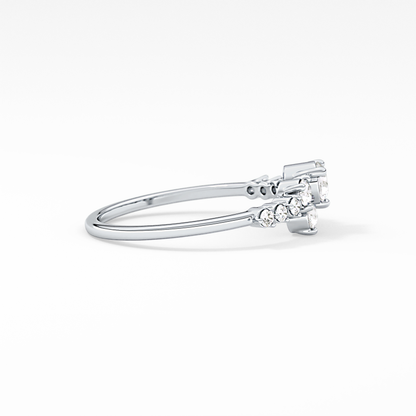 Emerald Solitaire Lab Grown Diamond Engagement Ring