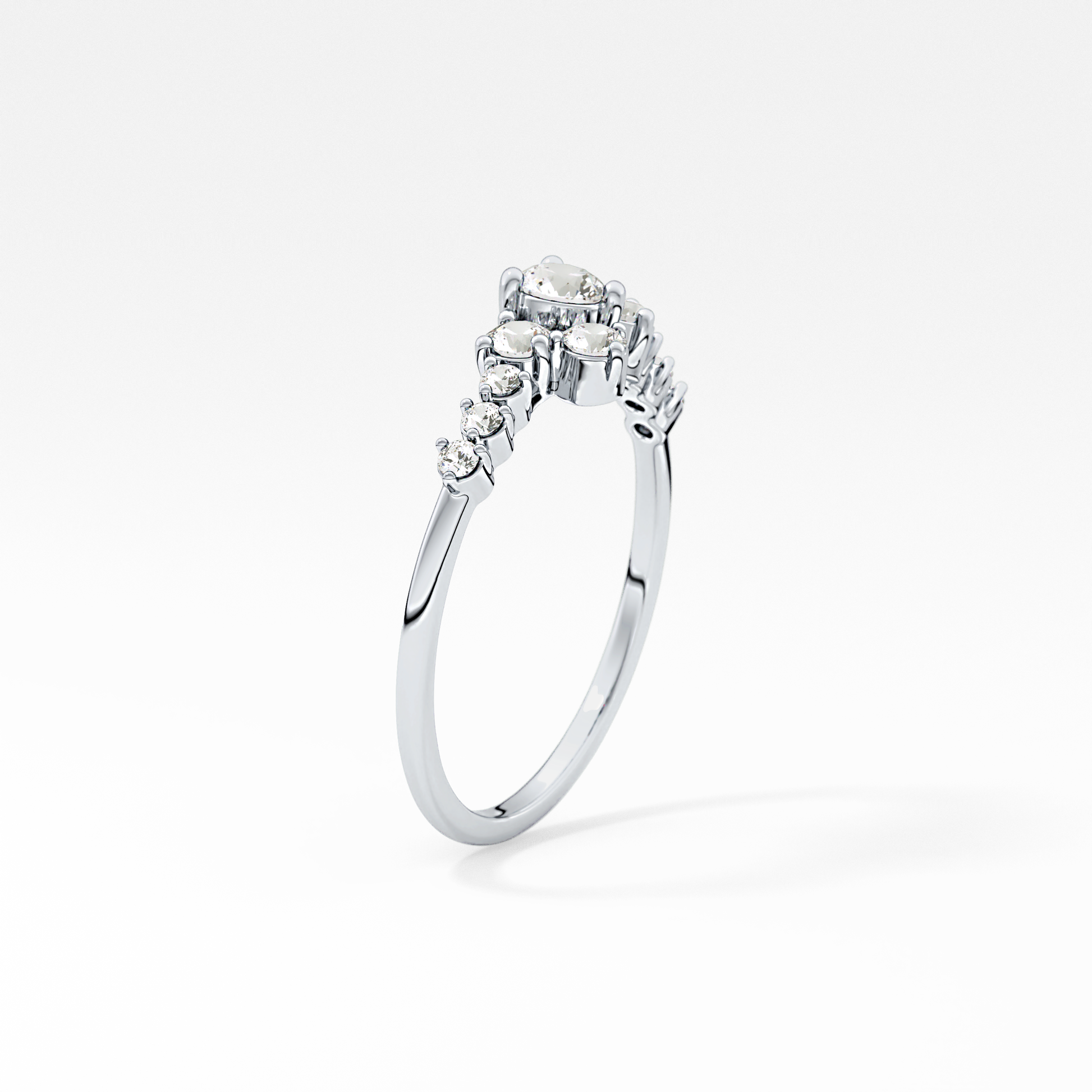 Emerald Solitaire Lab Grown Diamond Engagement Ring